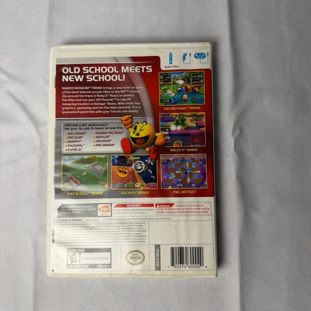 Namco Museum Remix Nintendo Wii Game White Arcade Classics Retro Family Gift